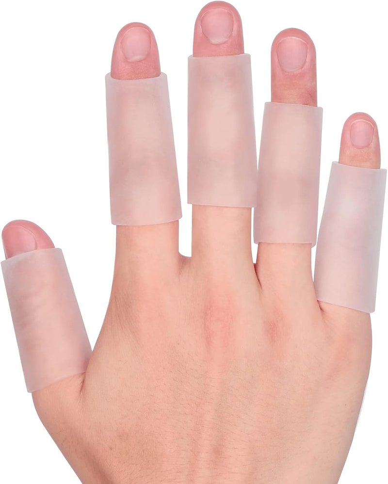 Kimihome 20 PCS Gel Finger Sleeve Protectors - Silicone Finger Sleeves Cushions and Protects - Finger Cots Bandages Provide Relief for Finger Cracking, Corns, Blisters and Calluses Protect (Clear) - Image 1